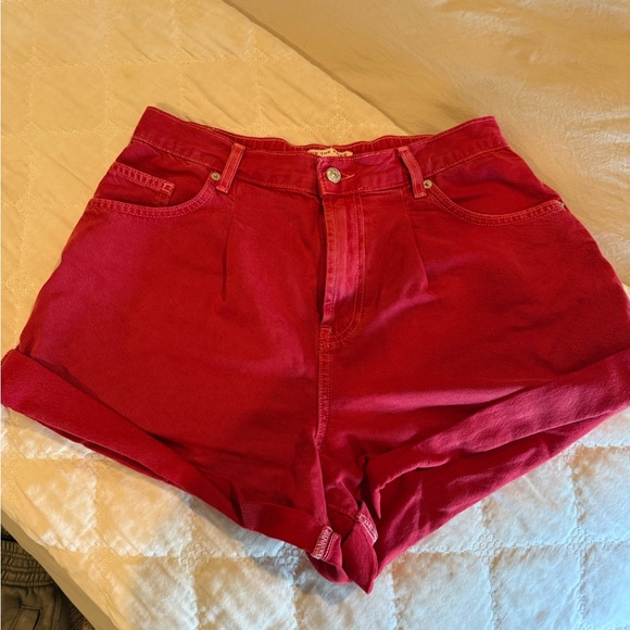 We The Free Pants - We The Free High Waist Danni Red Shorts